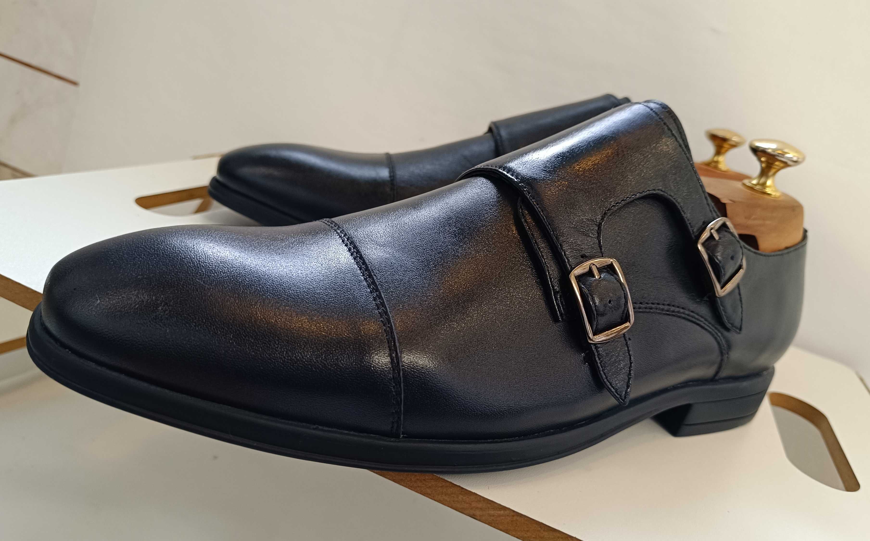 Pantofi double monk 43 42 premium Migato NOI piele naturala moale