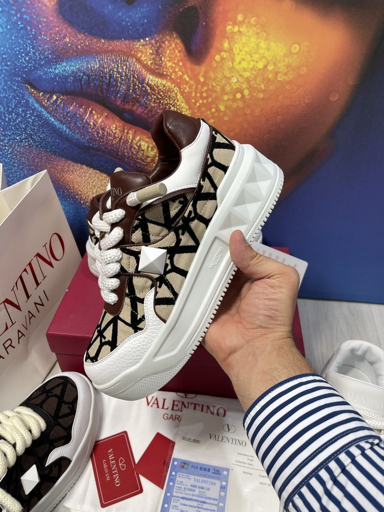 Adidasi Valentino One Stud piele naturala Full Box colectie noua