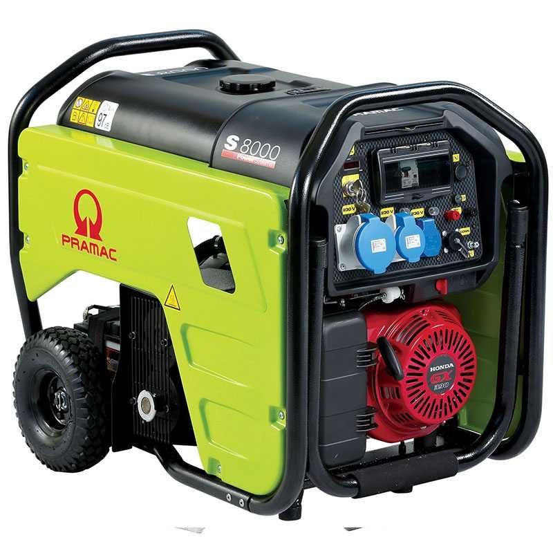 Generator de curent monofazat benzina 6.4 kW, PRAMAC S8000 + CONN