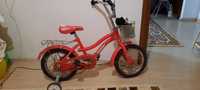 Bicicleta rosie cu roti ajutatoare 14 inci