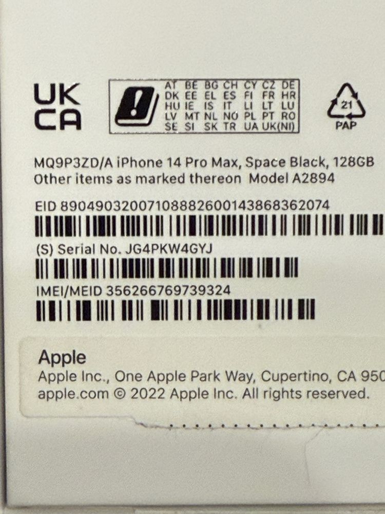 Iphone 14 pro max 128gb