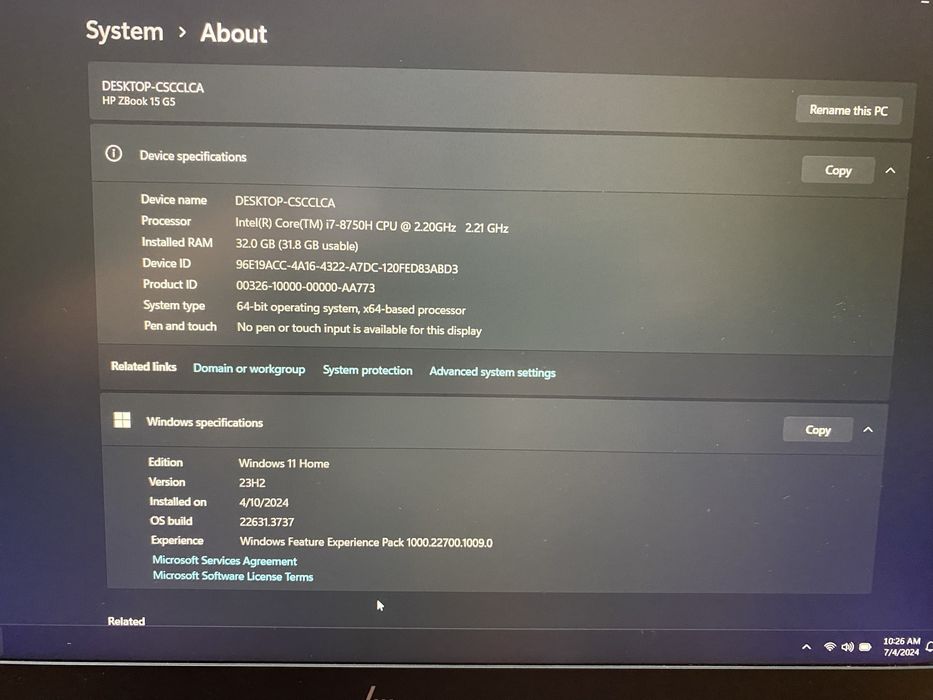 Laptop profesional editare/gaming HP Zbook 15 G5 2023