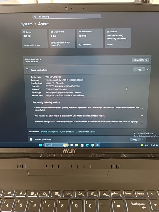 MSI Creator M16  (i9-13900H/RTX4060)  16/1TB
