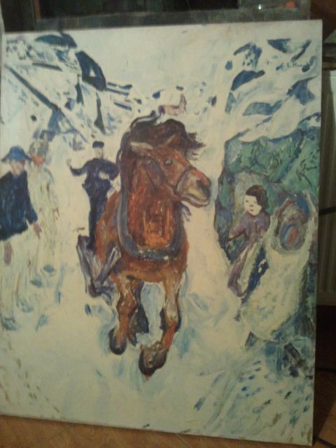 Cal in galop-Edvard Munch - 90x72 cm-Litografie