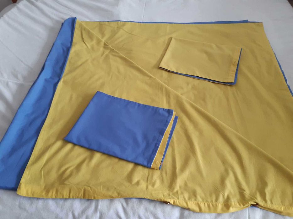 Set de pat dublu din bumbac în două culori