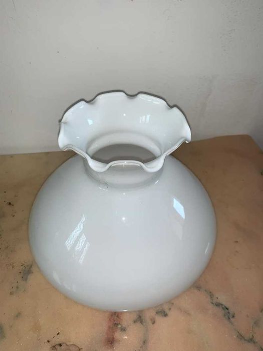 Veiaza lampa din alama bronz lemn abajur sticla