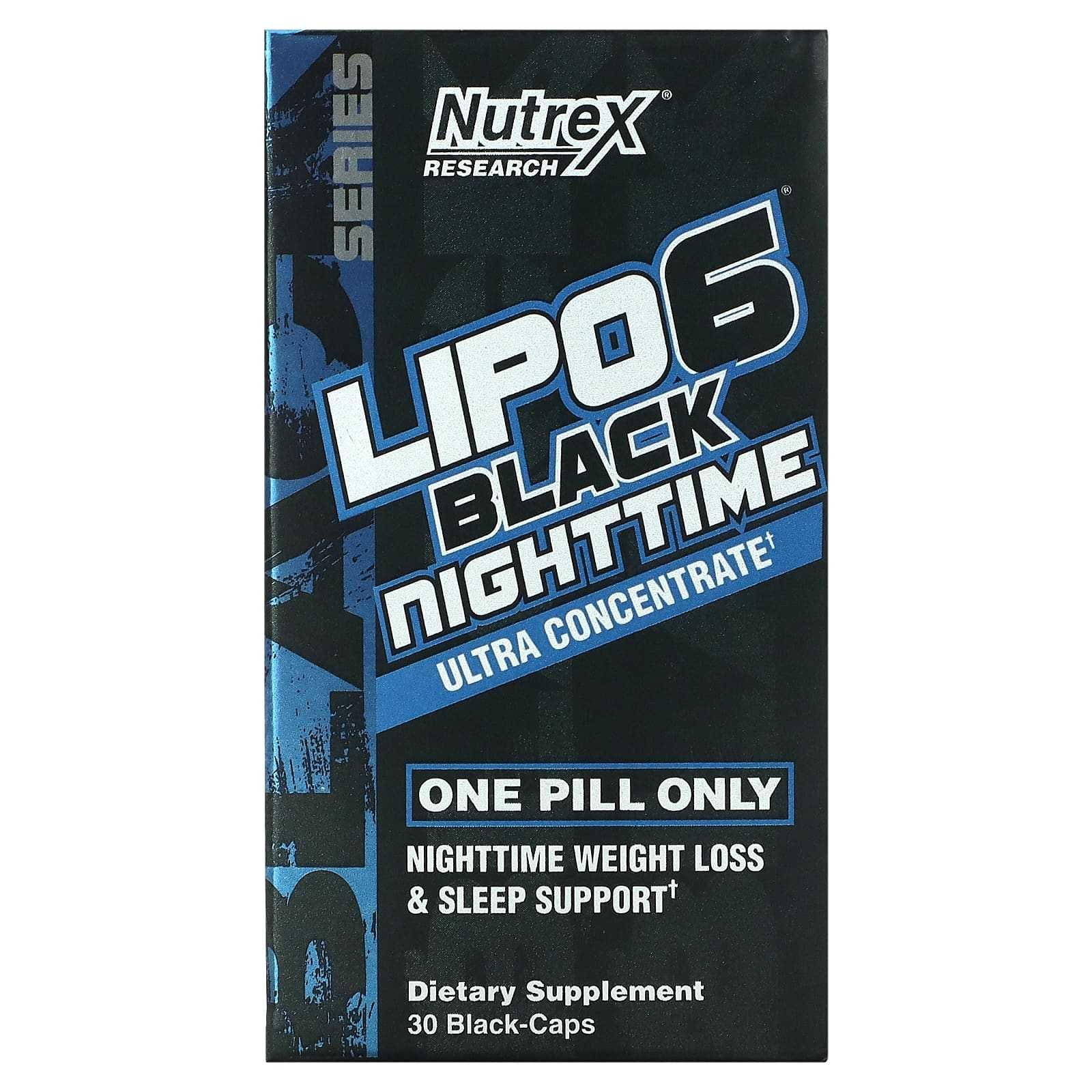 Nutrex Research, LIPO-6 Black Nighttime, Ультраконцентрат, 30 капсул