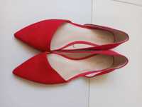 Дамски обувки червено кадифе Манго
