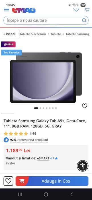 Vand tableta samsung A9 plus