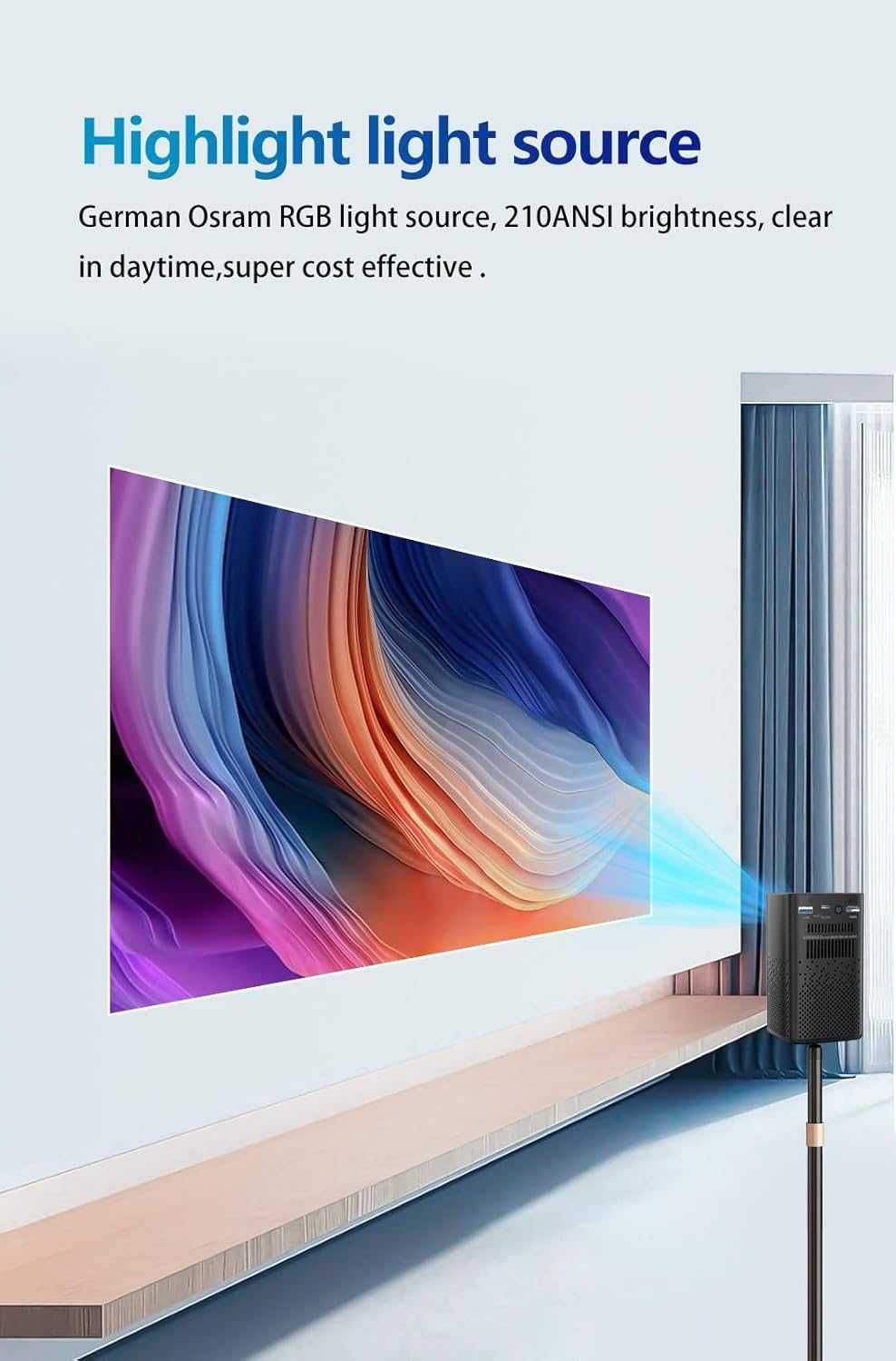 Мини проектор C900 1080P 4K, WiFi и BT5, Android 9 Smart DLP...