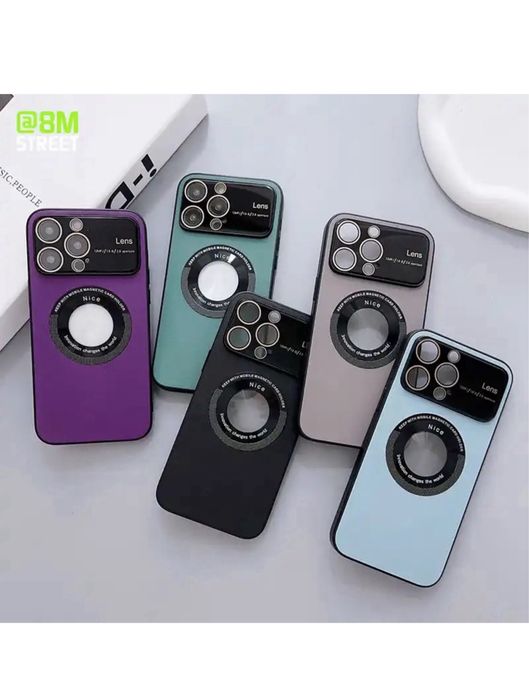 Iphone 13/14/15/PRO/MAX/PLUS Husa TPU Spate PlexiGlass Colorat Magsafe