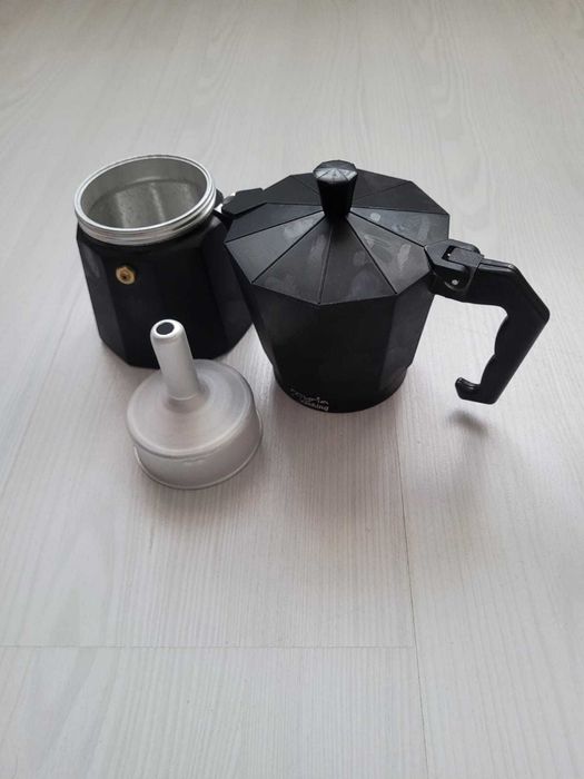 Espressor Cafea 300 ml, 6 cesti, Aluminiu, Aragaz, Plita, Negru, NOU