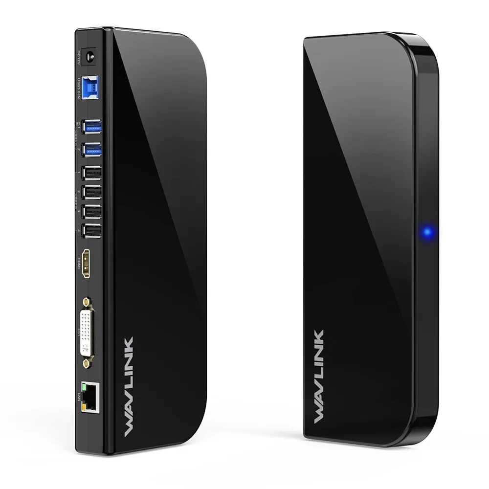 Wavlink USB 3.0 за два монитора, HDMI и DVI/VGA с Ethernet, аудио...