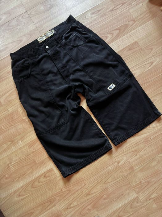 Shorts jorts denim pantaloni scurti vintage oversize Fishbone black