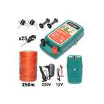Kit pachet gard electric 2 Joule 12 220V fir 250m 25 izolatori