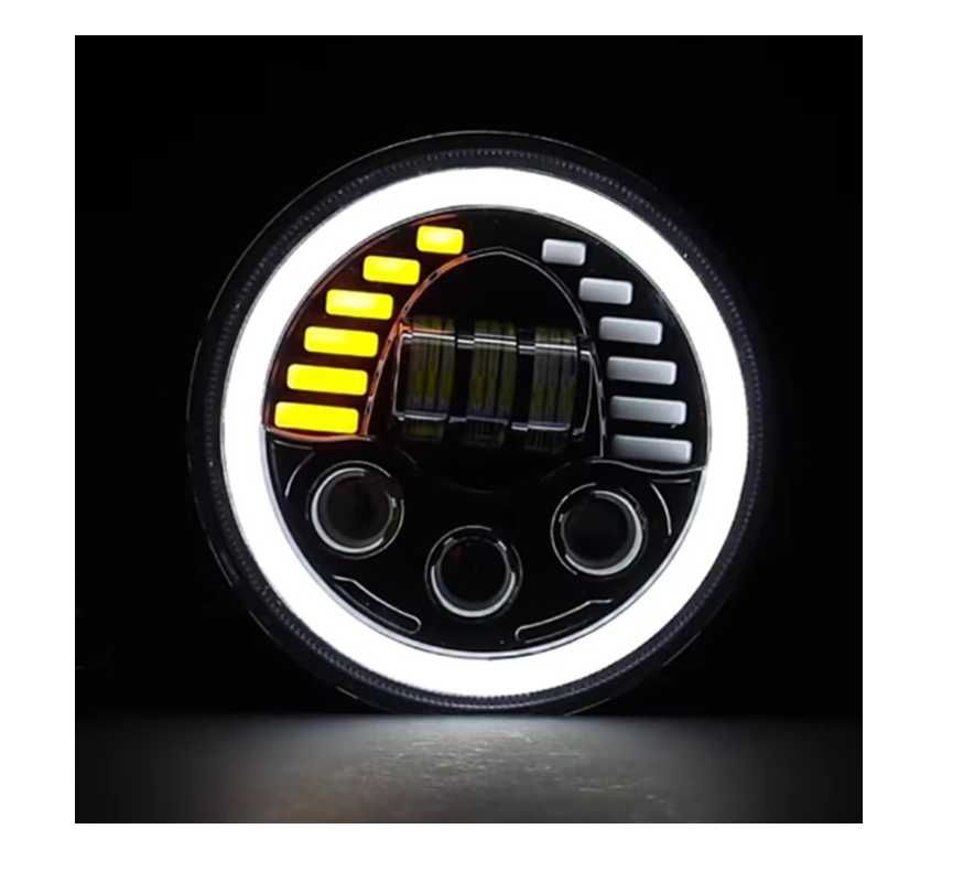 LED фар лампа халоген 12V-24V, 7 инча, 18см