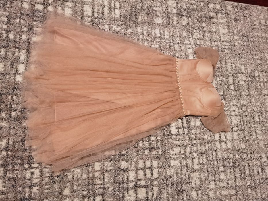 Rochie mama fiica roz pudrat