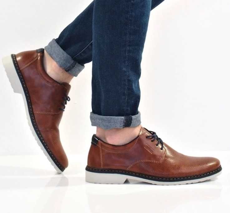 Pantofi derby casual 44 plain toe Oliver Jacob Portugal NOI piele nat