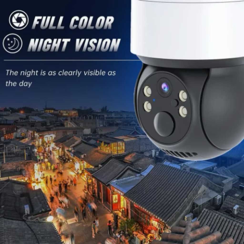 Соларна WIFI камера със соларен панел PTZ 360, 1080P, Full HD