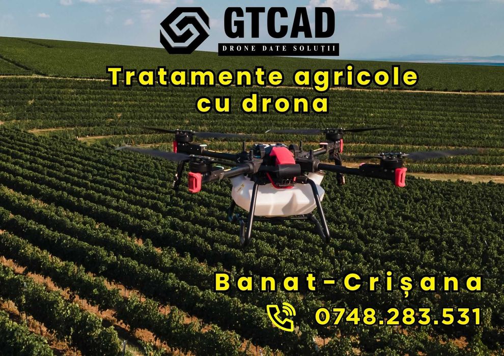 Tratamente fitosanitare cu dronă agricolă