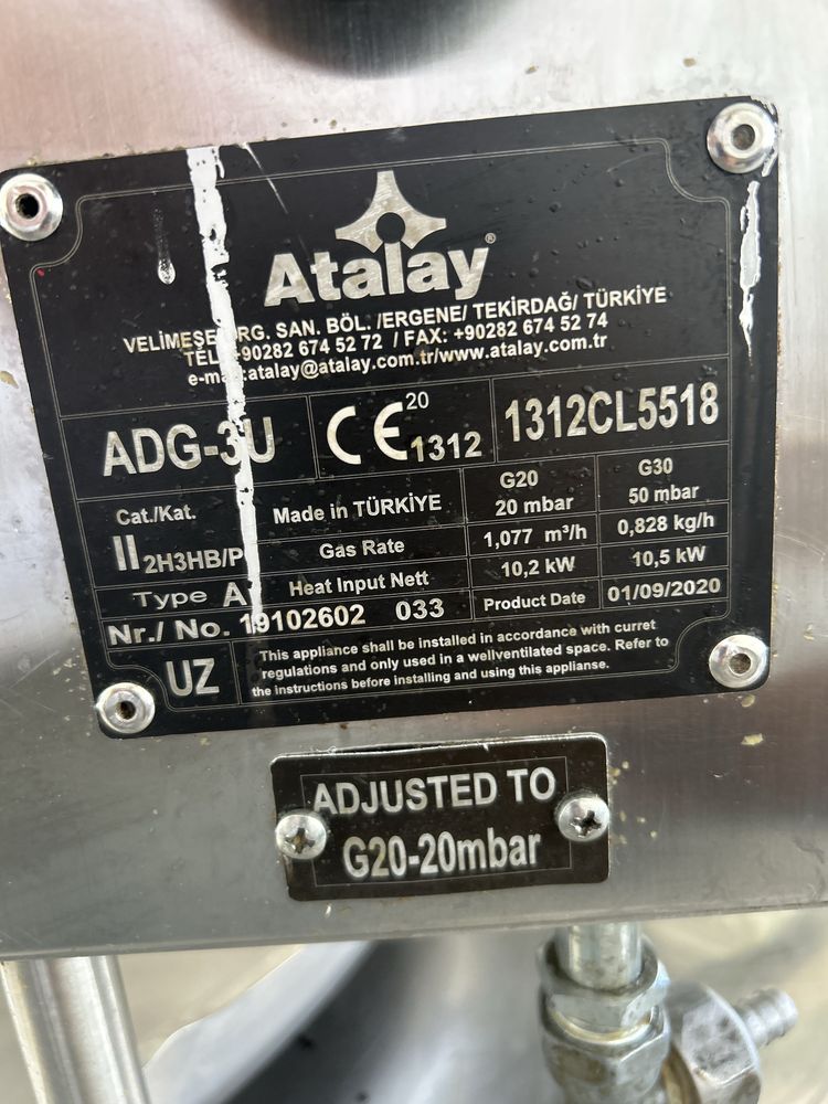 Газовая шаурма с мотором Atalay ADG-3U, Gazlik motorlik shaurma aparat