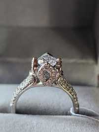 Новое серебряное кольцо 925 пр.Классика.Под белое золото