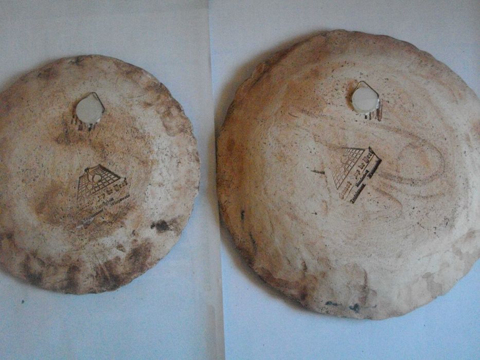 Стари Декоративни Фигурални Чинии-Ръчни-За Окачване-Големи-ф280/ф220мм