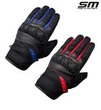 Manusi moto piele + textil SM RIDE Red/Blue marimi S, M, L, XL Noi!!