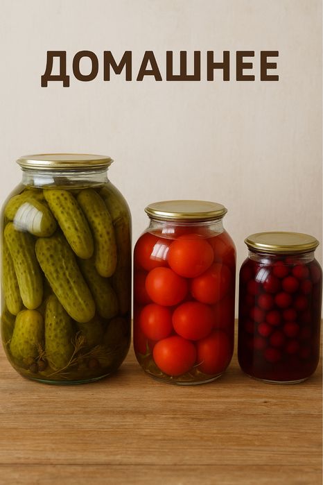 Есть маринованные огурцы , помидоры , кампоты 2 л -2000 , 3 л- 2500
