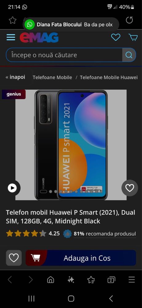 Huawei P smart 2021  128 GB