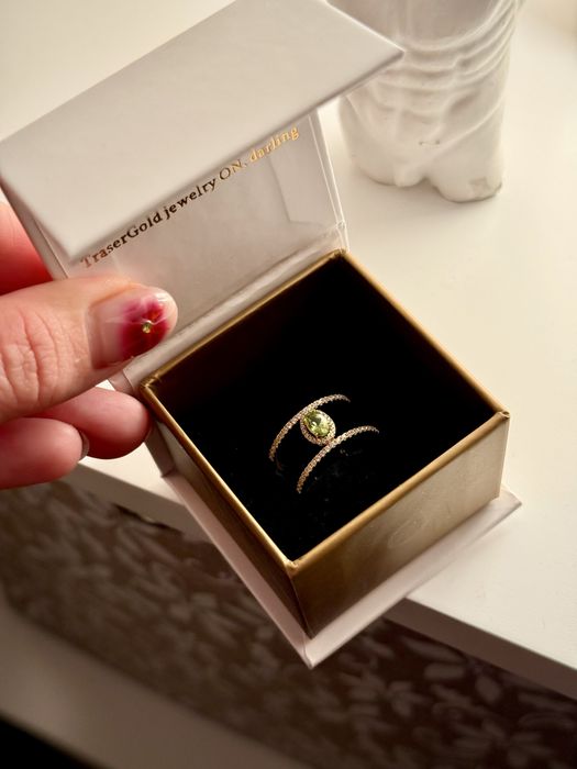 Inel aur 14k duo cu pietre