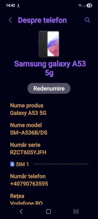 Vând telefon samsung galaxy A53 5 g