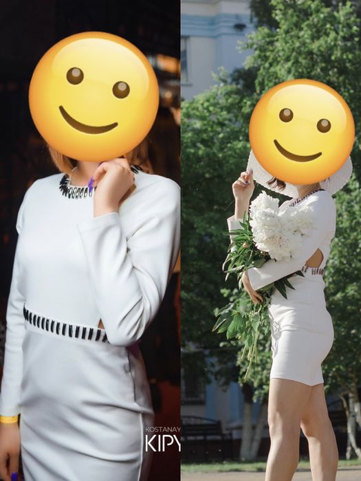 Продам белое платье цена 2500 р 44 бока открыты новые и б.у