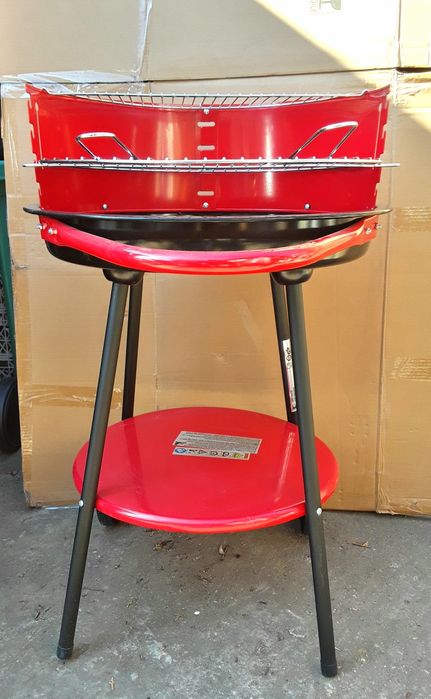 GRĂTAR rotund⊙ 83 Cm din tabla emailată cu roți NOU + Perie - 130 Lei