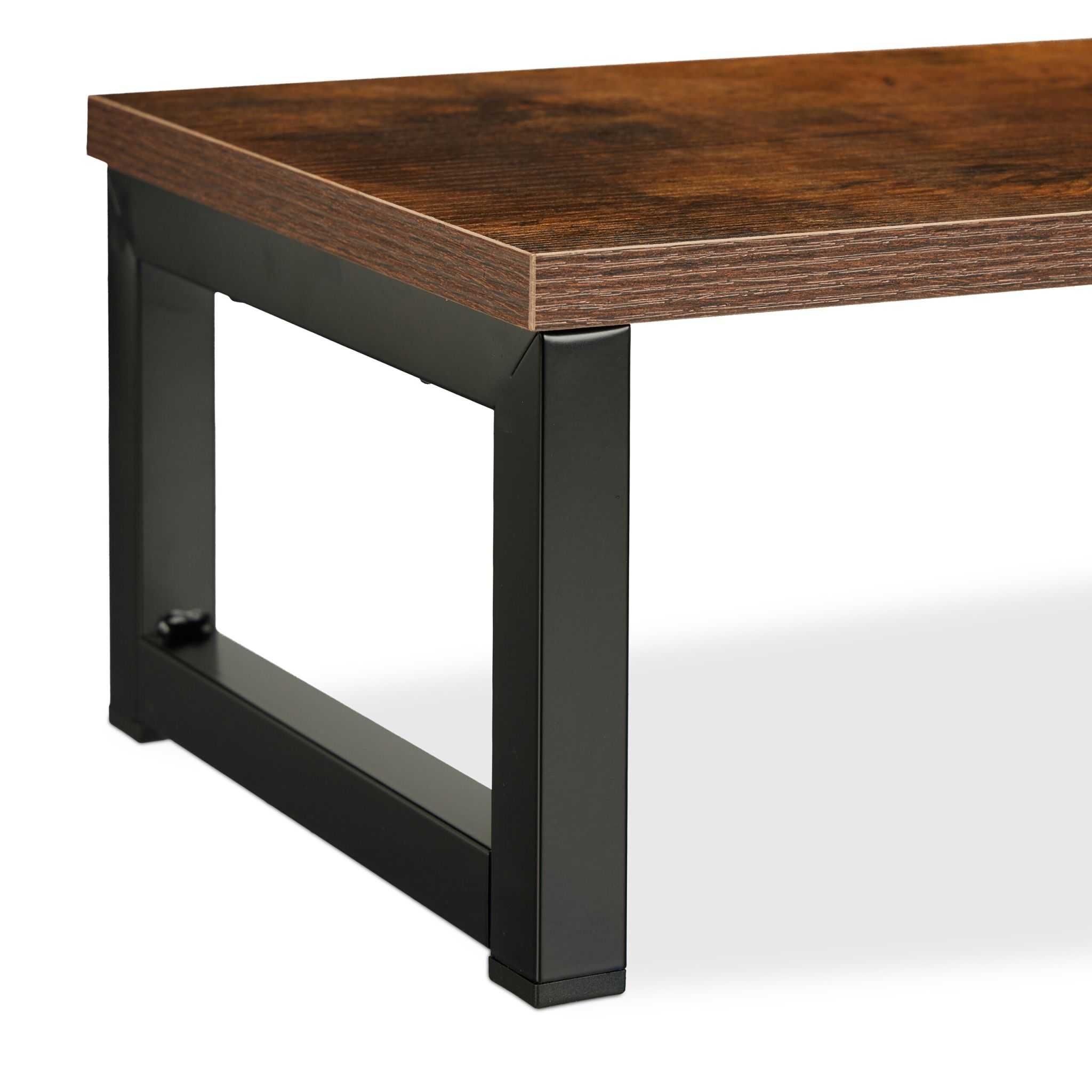 Stand pentru monitor XL design industrial otel si MDF 15 x 55 x 23 cm