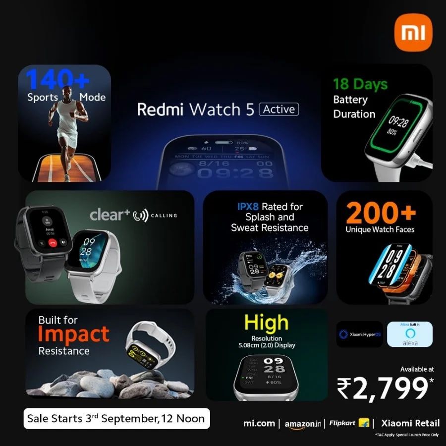 Умные Смарт-часы Xiaomi Redmi Watch 5 Active (global version)