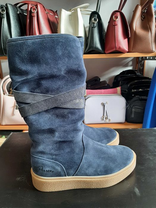 Дамски ботуши велур и вълна