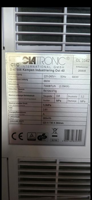 Мобилен климатик Clatronic в отлично състояние