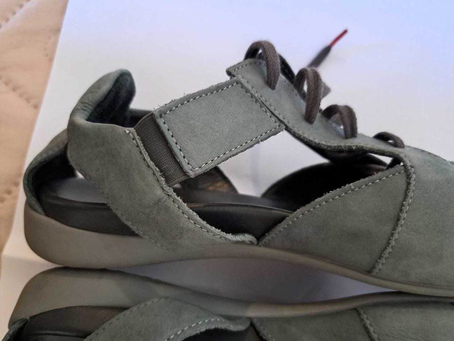 Сандали зелени Think  №38, естествен велур