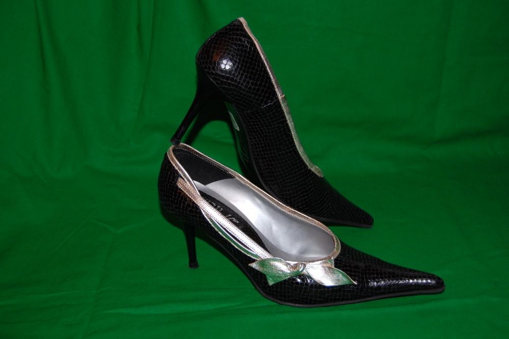 Pantofi din piele naturala 38, negri