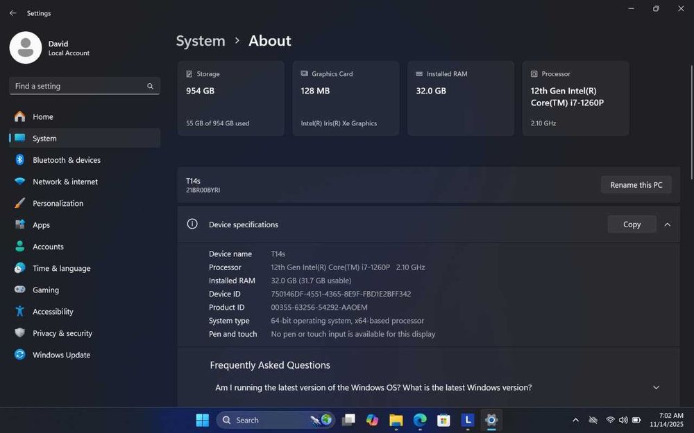 Lenovo ThinkPad T14s ca nou in garantie