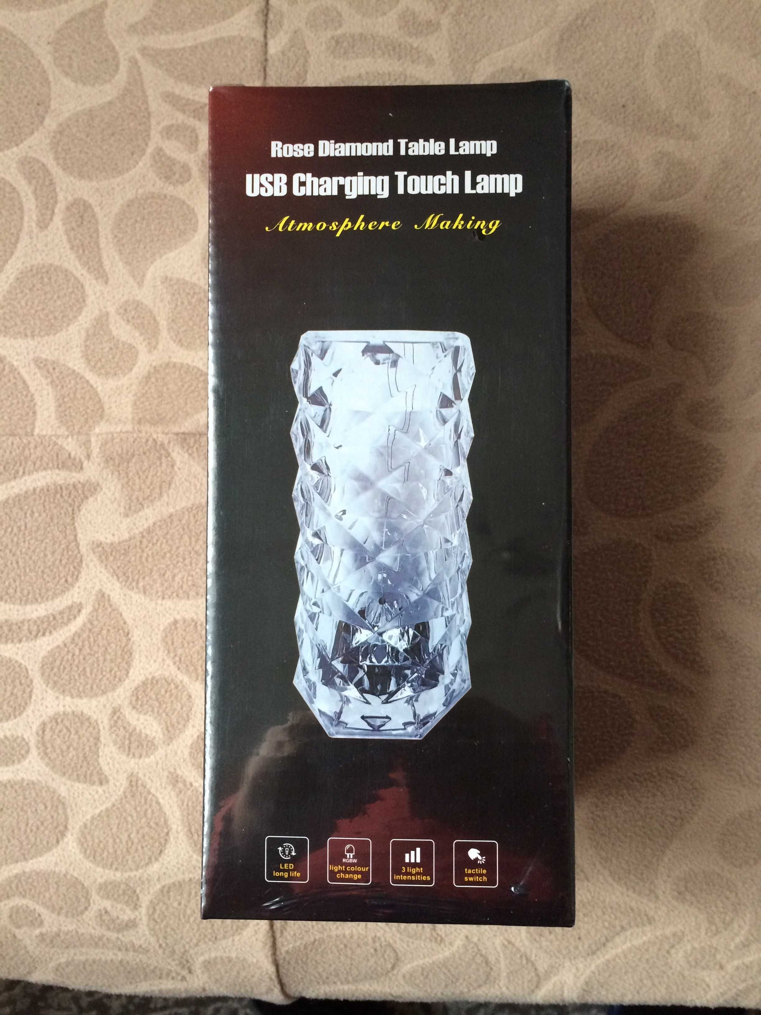 Кристална диамантена настолна лампа с LED