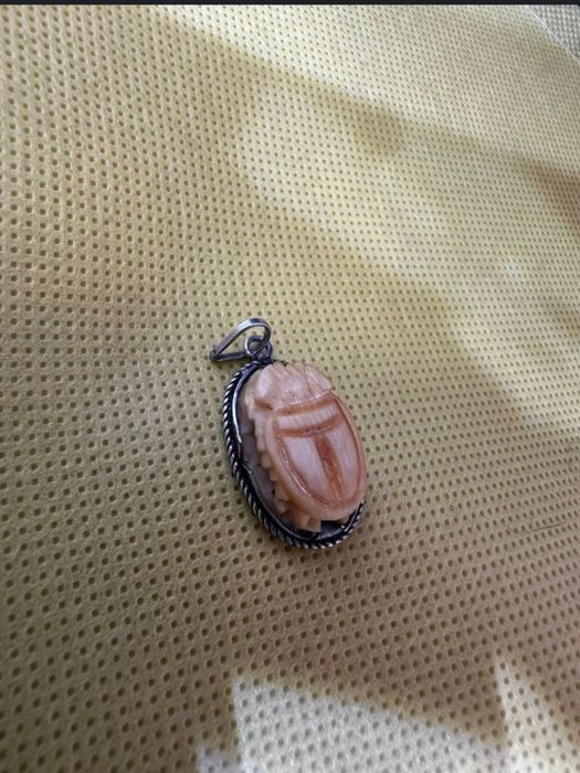 Pandantiv scarabeu vintage – argint cu inserție