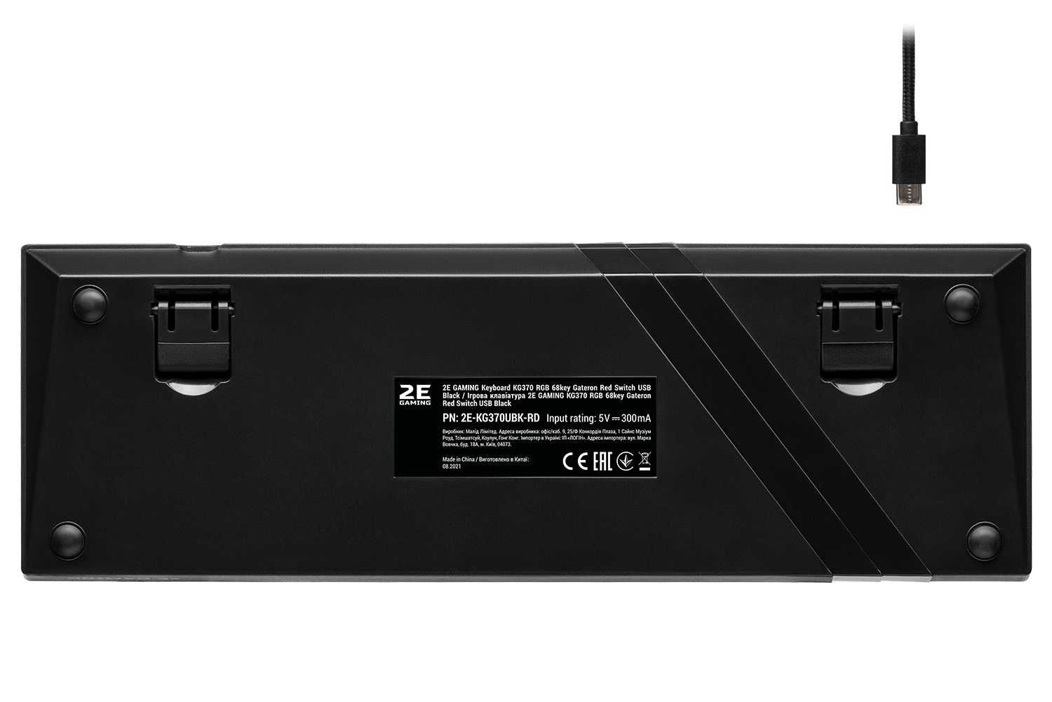 ; Игровая клавиатура 2E KG370 USB 68 key Gateron Red Switch Black