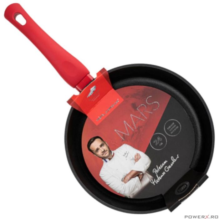 Tigaie din aluminiu cu 2 straturi antiaderente, 20 cm, neagra, Mars