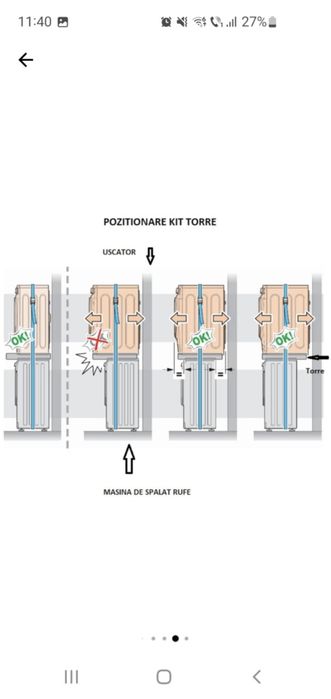 kit universal de suprapunere masina de spalat și uscător de rufe