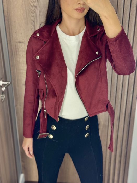 Дамско яке в цвят бордо