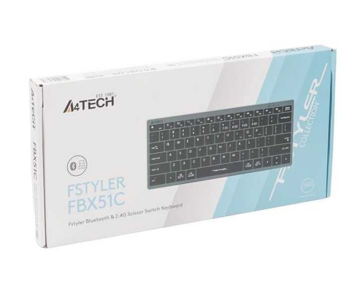 Беспроводная клавиатура A4Tech FBX51C в четырёх разных цветах