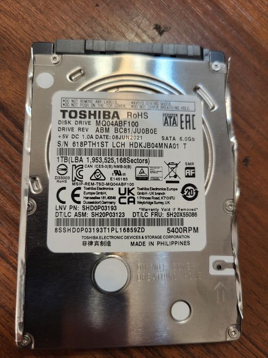 Hdd 2.5" 1TB для ноутбука