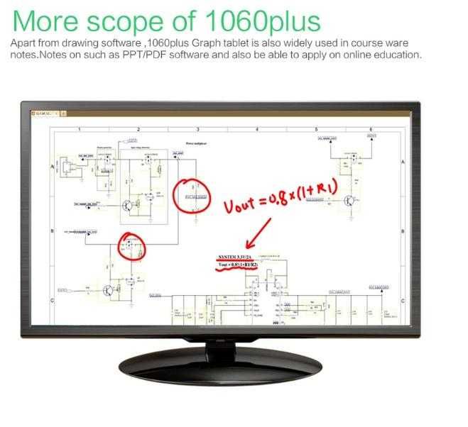 36см 10" Графичен Таблет за Рисуване 8192 Нива 233PPS 5080LPI FULL HD